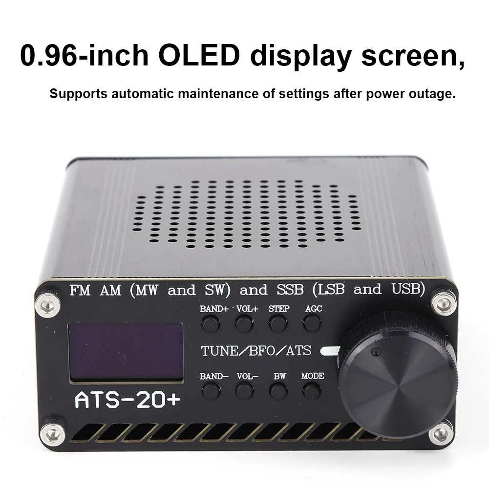 ATS-20+Si4732 Full Band Radio Receiver With 3.5mm Audio Jack 0.96inch OLED Screen Radios MW SW SSB LSB USB FM AM Radio Recorder