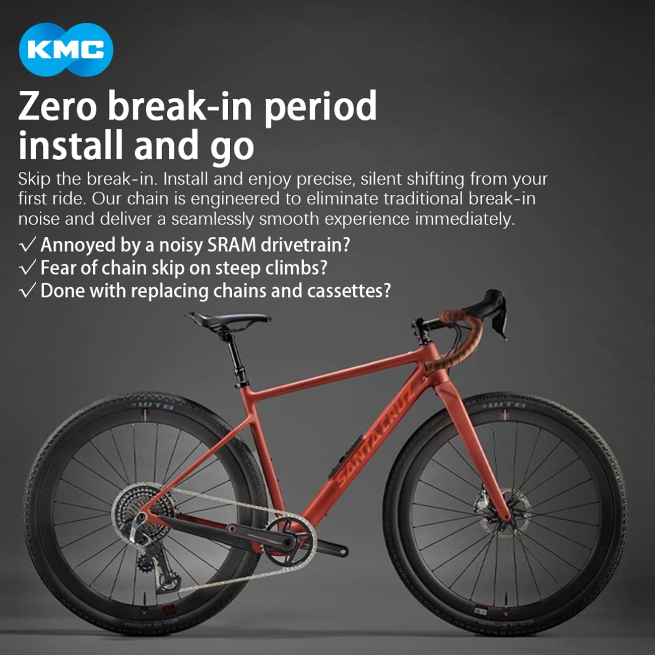 KMC X-FLAT 왁스 체인 12/13단 로드 자전거 체인 (SRAM 플랫탑 12S 산악 자전거용) Curren 126링크 왁스 처리된 Go 12V 체인