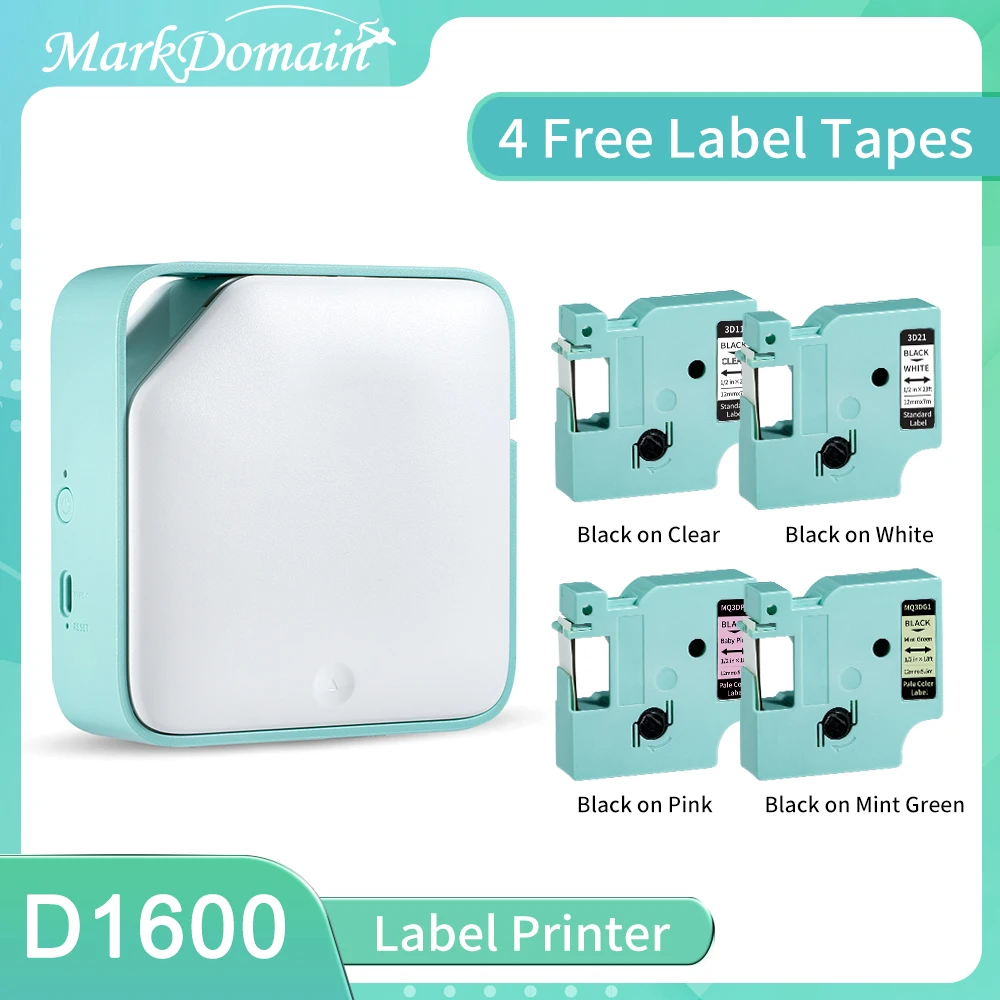 

D1600 Label Maker bluethooth Label Printer Pocket Labeling Machine Ribbon Tape Thermal Transfer Printer for School Home Office