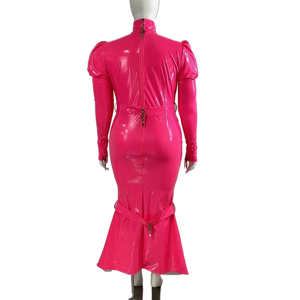 Bodycon Maxi Dress Lockable Cheongsam PVC Leather Hobble Dress - Bodycon Long Sleeve Party Dress S-7XL Lockable PVC Leather Bodycon Long Sleeve Party Dress Bodycon Maxi Dress Lockable Cheongsam PVC Leather Hobble Dress - Bodycon Long Sleeve Party Dress S-7XL Lockable PVC Leather Bodycon Long Sleeve Party Dress