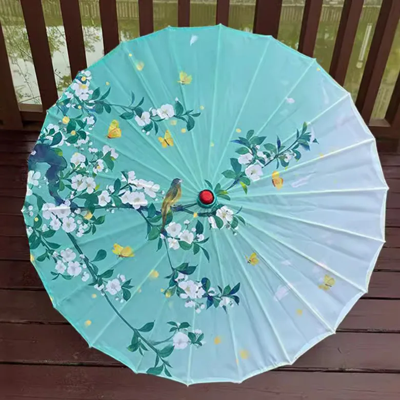 70/82cm Women Parasol Silk Cloth Oil Paper Umbrella Classical Dance Hanfu Chinese Ceiling Decoration Cheongsam Fashion Show 5