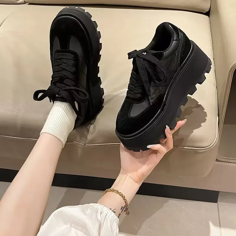 Women Sneakers Breathable Vulcanize Shoes Waterproof Wedges Platform Woman Sneaker Leather Casual Shoes Zapatos Mujer Tarfza