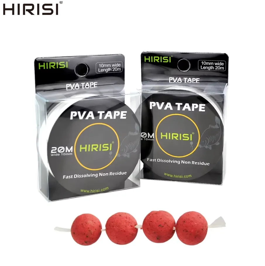 Hirisi 2Pcs Karpfen Angeln PVA Band String Wasser Löslich Starke Haftung Boilie Köder Halter Angeln Zubehör Für Karpfen Tackle