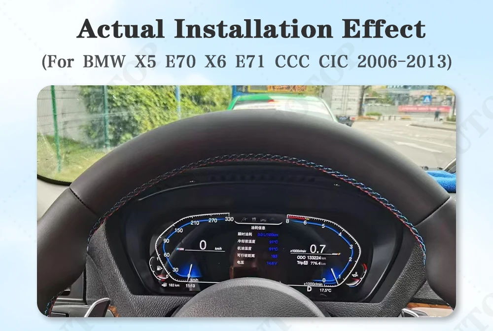 AUTOTOP 11-Zoll-LCD-Digitalcluster-Tachometer für BMW 1er E81 E82 E87 E88 2006–2015. Instrumententafel mit Linux-System-Dash – Detail 3