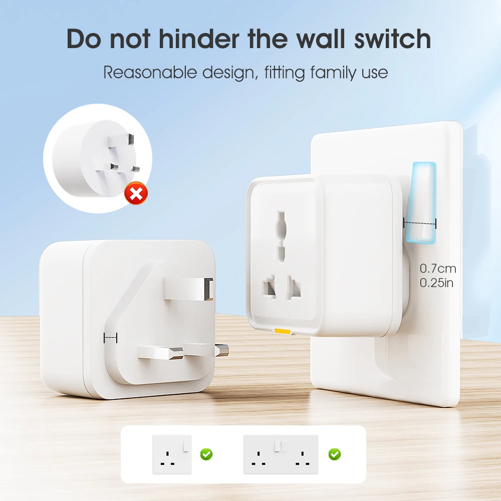 Universal Smart WiFi Plug with Overcharge Protection and Power Monitoring