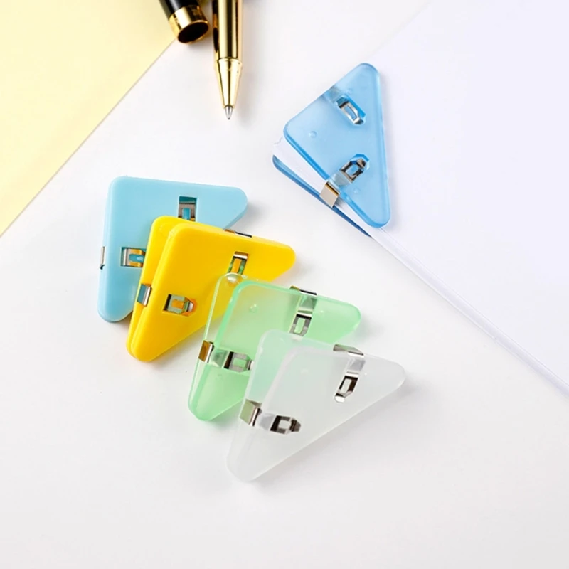 5Pcs Corner Paper Clips Prevent Books Curling Colorful Bookbinder Daily Use