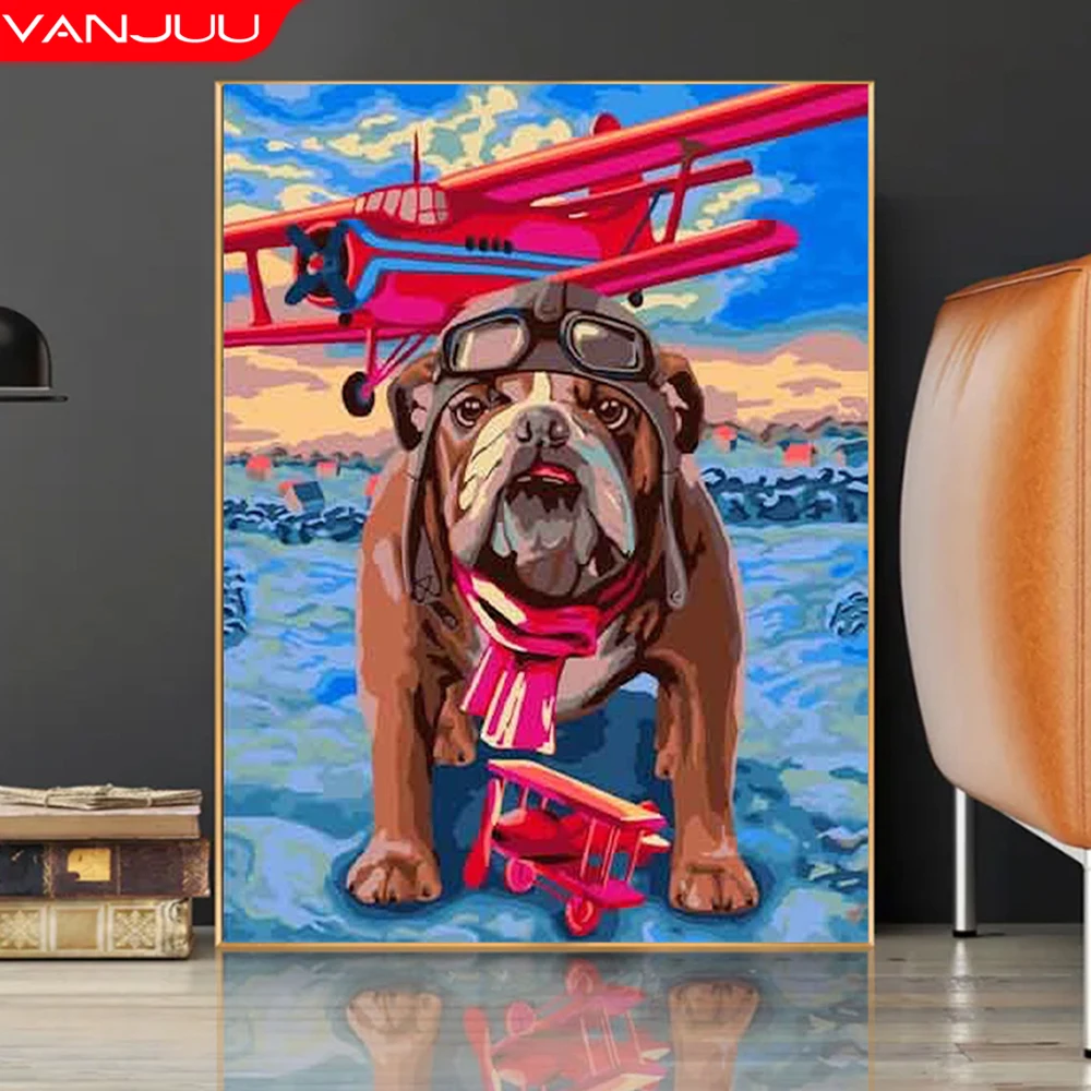 

Driving Dog Diamond Embroidery Pet Lover Square / Round Diamond Mosaic Art DIY Animal Rhinestones Painting Kit Home Decor Gift
