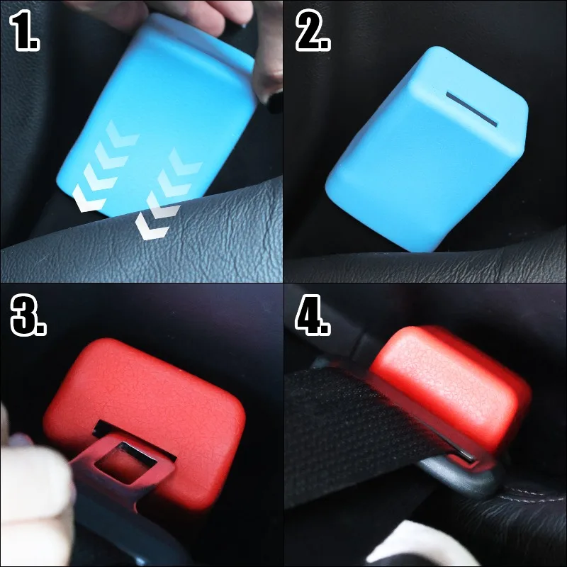 자동차 안전벨트 소켓 보호 장식 방진 실리콘 자동차용 액세서리 범용 자동차 안전벨트 베이스 커버