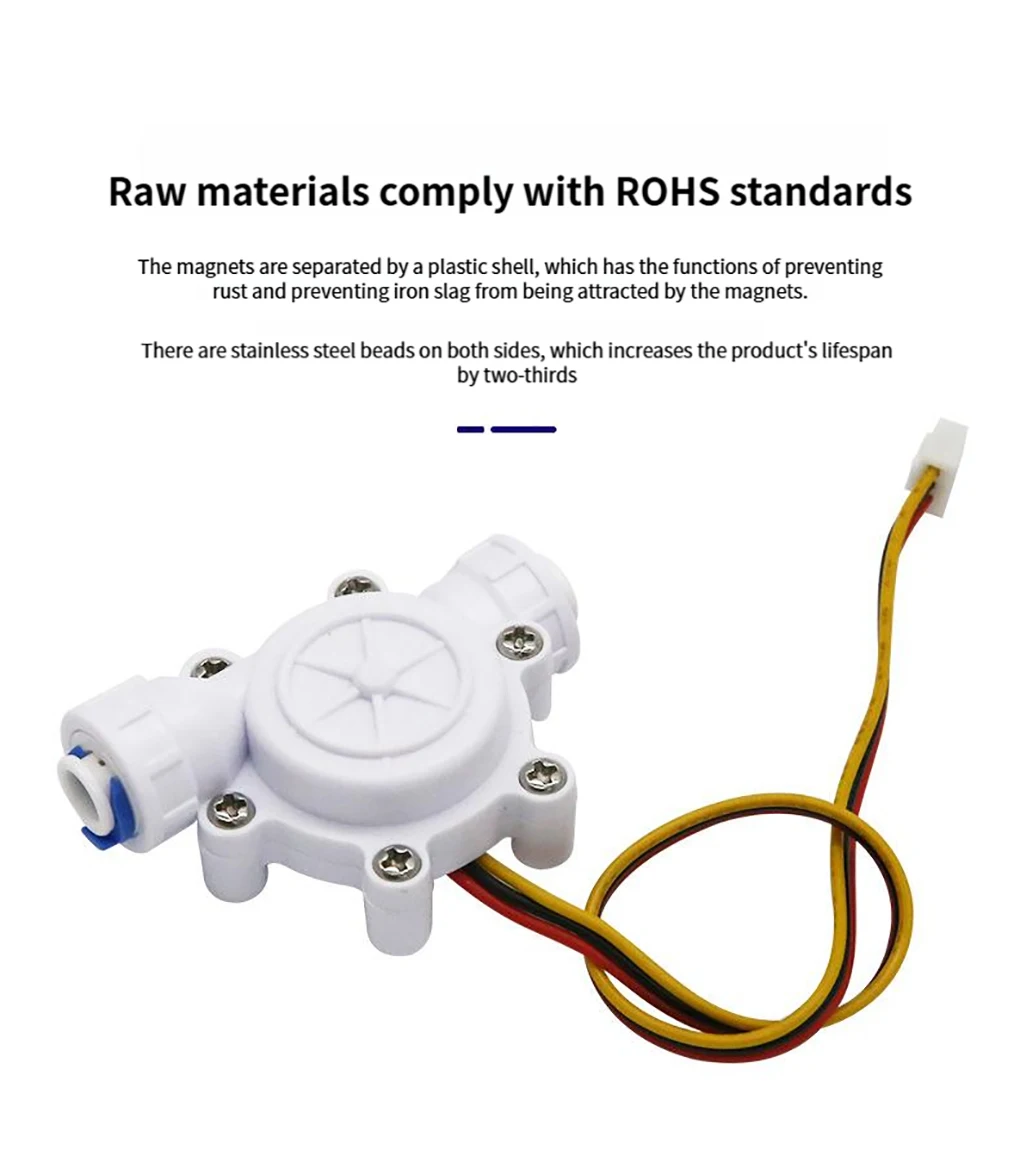 1/4" Quick Connect Water Flow Sensor Switch 3/8" Micro Hall Flowmeter Flow Count
