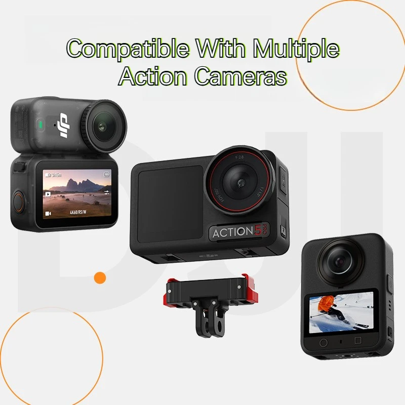 DJI Action6 5 4 AcePro2용 합금 마그네틱 퀵 릴리즈 어댑터 베이스 마운트 어댑터 브래킷 1/4 나사 인터페이스 (Insta360 X5 호환)