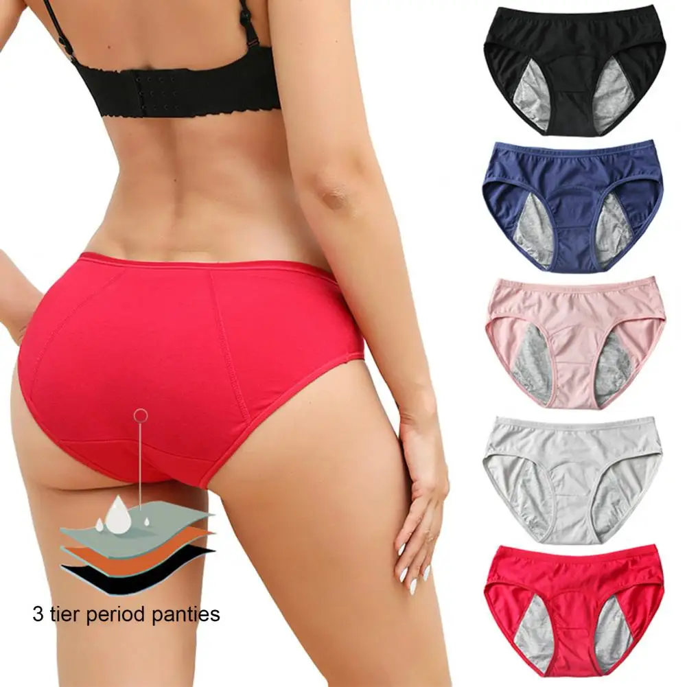

Elastic Breathable Panties Anti-leak Low Waist Menstrual Panties for Women Soft Breathable Period Underwear with for Comfort