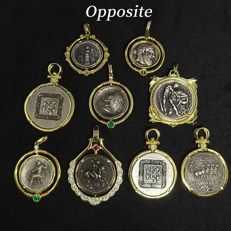 Vintage Coin Necklace Sterling Silver Material Pendant Not Include Chain Collar Excellent Quality