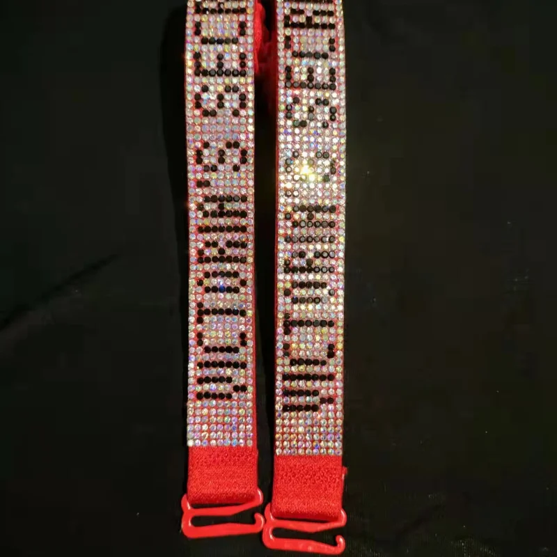 2*35cm Colorful Glare Multicolor Vs Rhinestone Shoulder Strap Multicolor Bra Shoulder Strap Bra Detachable Shoulder Strap Bra