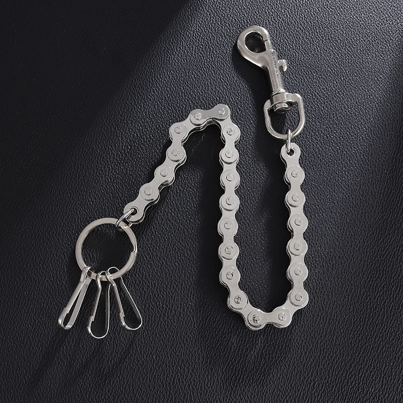 Alloy Silvery Punk Jeans, Men's Chain Cross Keychain Clip on Chains Rock Hip Hop Jewelry, Jewels Jeans,Temu