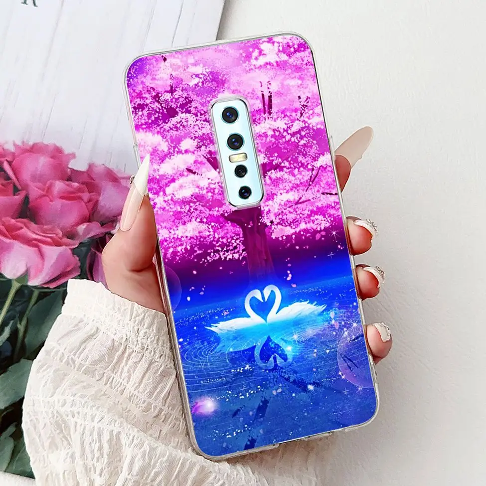 Clear Luxury Fashion Flowers Cat Design Soft Back Phone Case