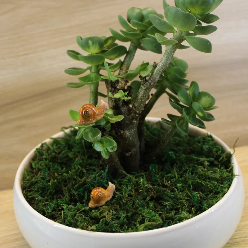 5PCS Kawaii Snail Figurines Artificial Mini Orange Snails Aquarium/Flowerpot Decoration Micro-landscape Accessories