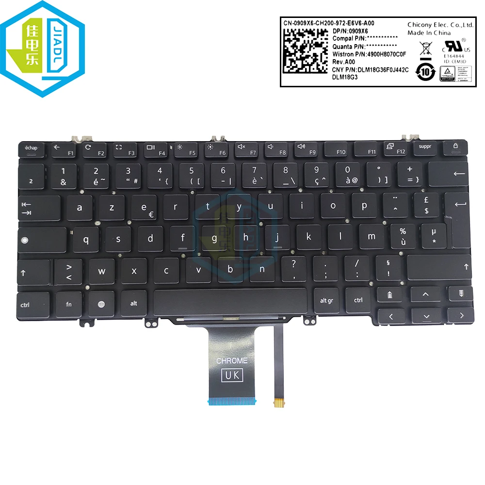 Teclado russo Azerty-francês, retroiluminado para dell latitude