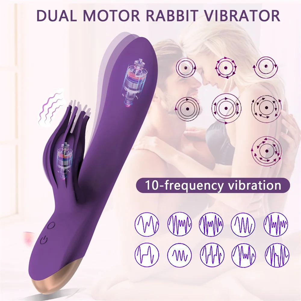 10 Modes Rabbit Vibrator Realistic Vibrators Clitoris Stimulator Dildo Massager Adults Masturbator Sex Toys for Women