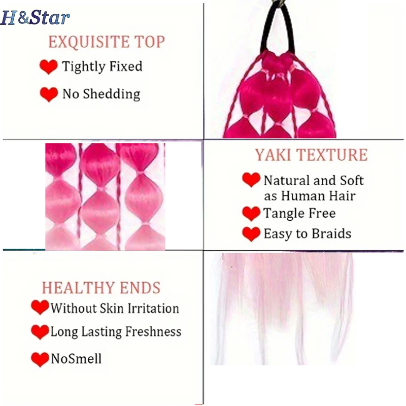 H&STAR 20Inch Synthetic  Omber Long Lantern Bubble Twist Braid Hair Extension Elastic Rubber Band Ponytail Hairpiece for Women