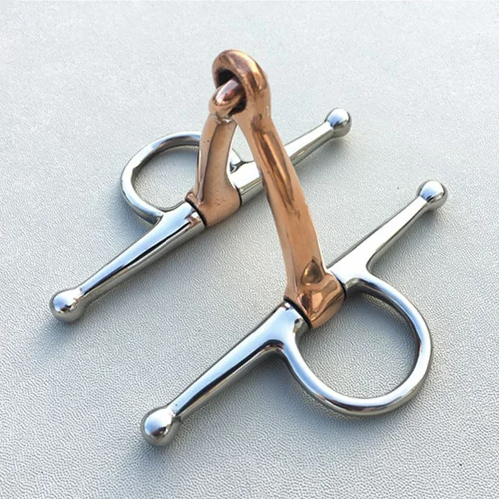 1x 13cm Horse Bit Stainless Steel Full-Cheek Snaffle Bit Copper Mouth Horse Tack Horse Bits Equipment For Horses 2