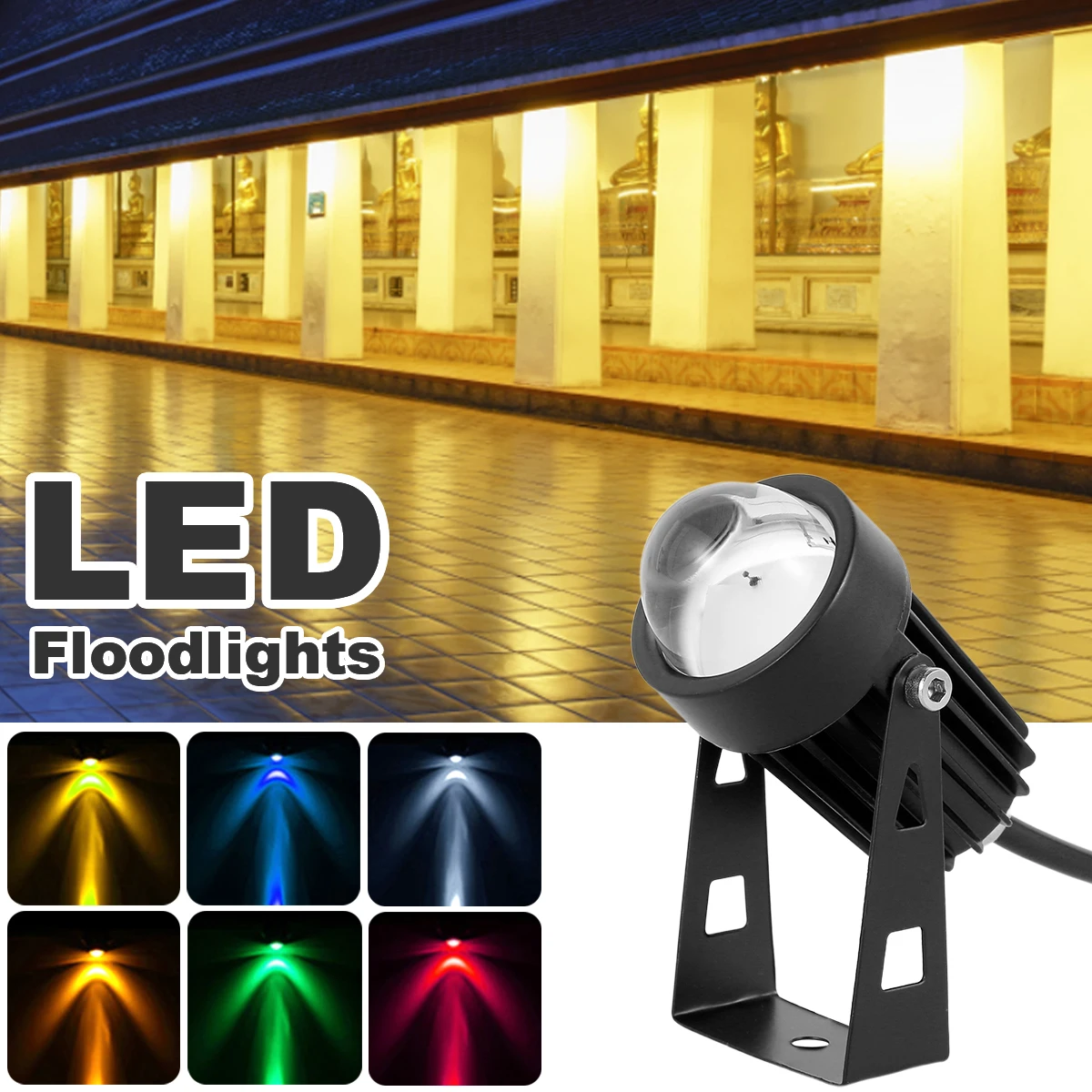 

5W LED Spotlights Wall Washing Lights Outdoor Waterproof Narrow Beam Floodlight 180 Degree Adjustable for Building Landscape