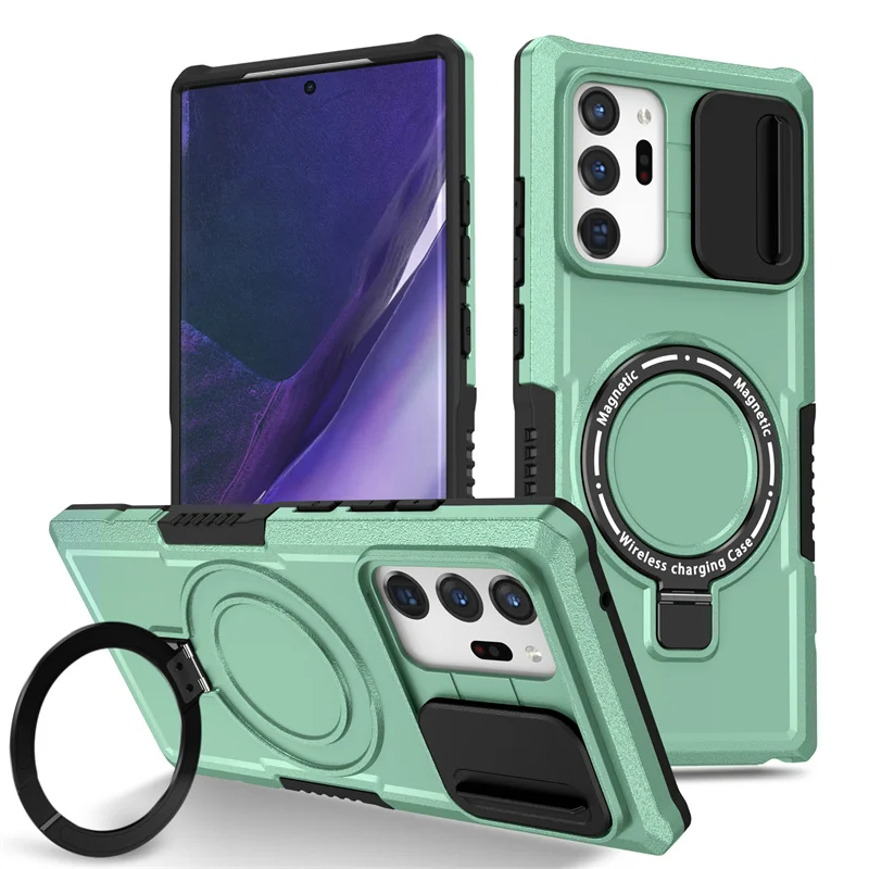 Luxury Magnetic Wireless Charging Case with Ring Holder