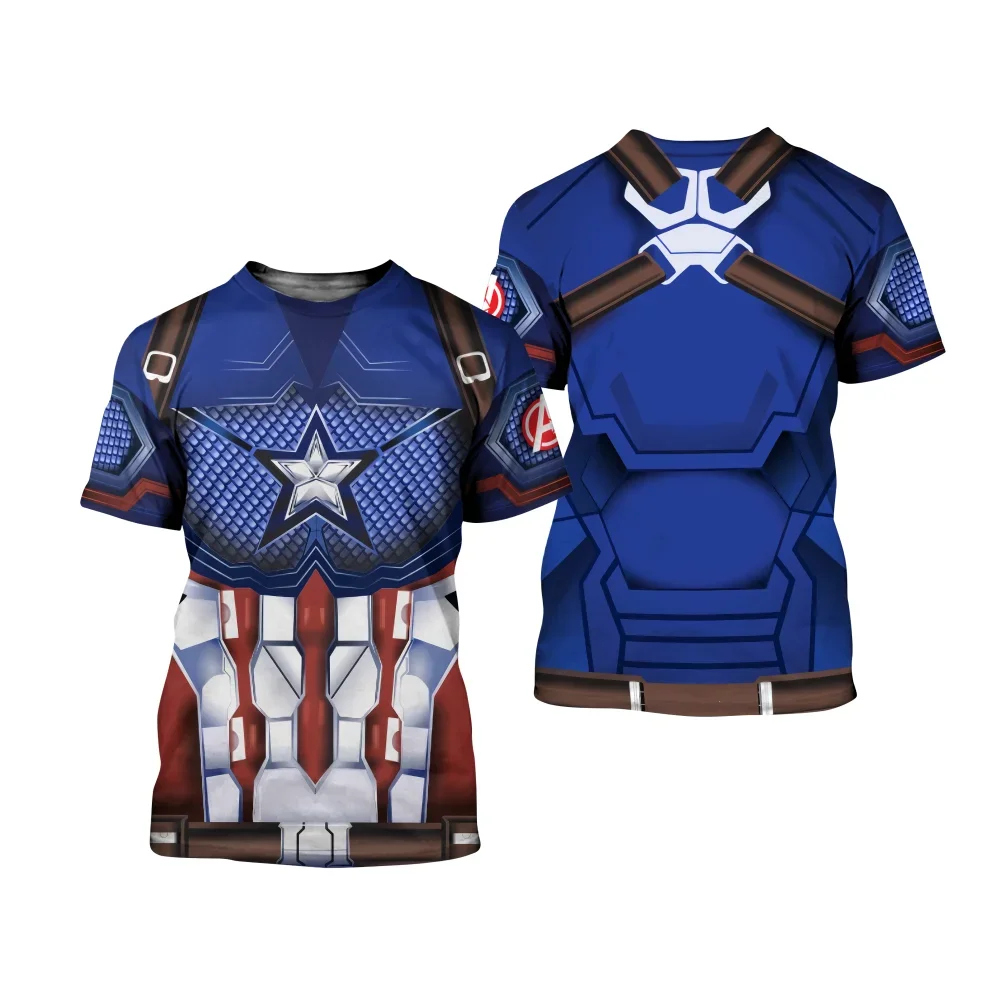 Marvel Avenger Uomo Donna T Shirt 3D Superhero Captain America Shield Logo Print Summer Casual Streetwear Tee Tops