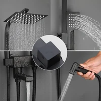 ก๊อกน้ำฝักบัว KEMAIDI สีดำ แบบ 4 ทาง ระบบฝักบัวแบบเรนชาวเวอร์ ผสมน้ำร้อนน้ำเย็น พร้อมหัวฉีดชำระและชั้นวางของในห้องน้ำ 4