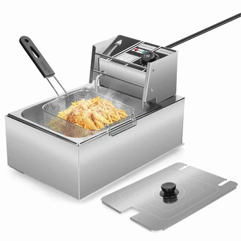 Friggitrice elettrica multifunzionale 1500W 6L Friggitrice di grande capacità con cestello di filtraggio dell'olio per cucina 1