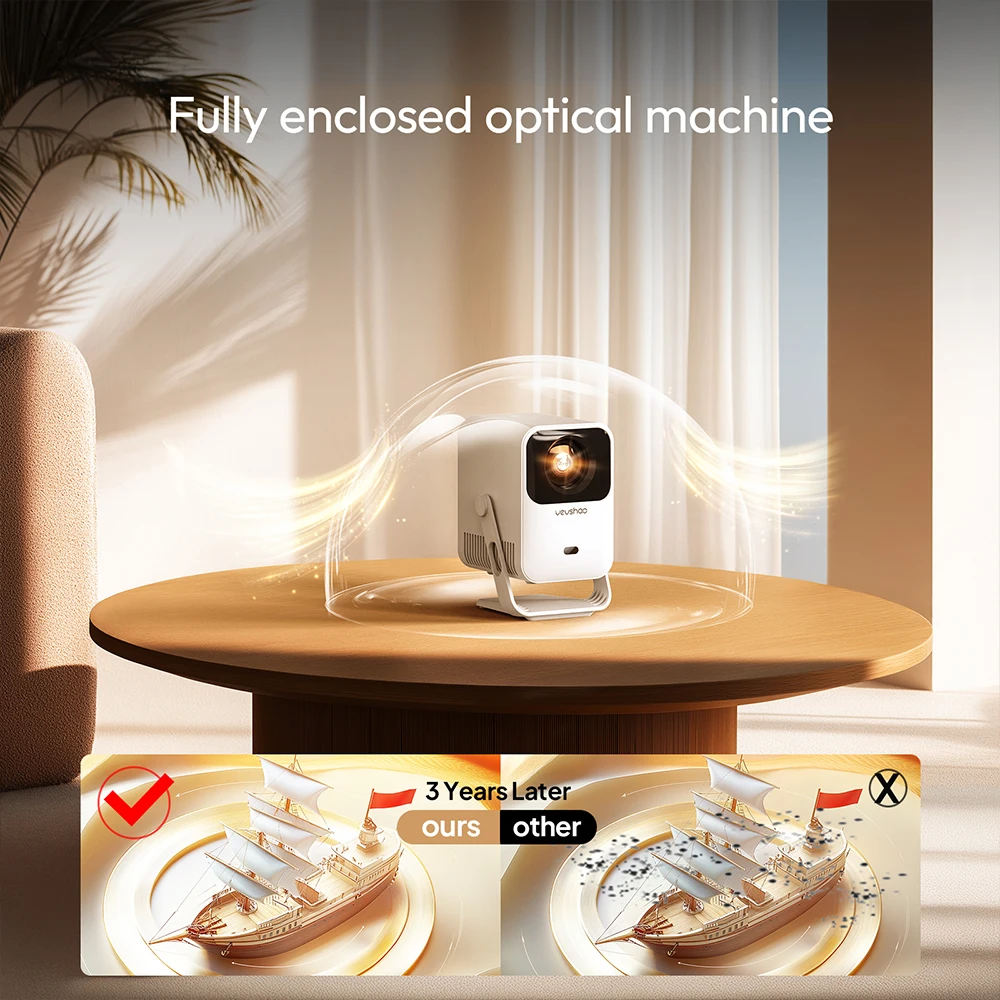 VEVSHAO A15 Auto Focus Android13 4K Projector مع W...