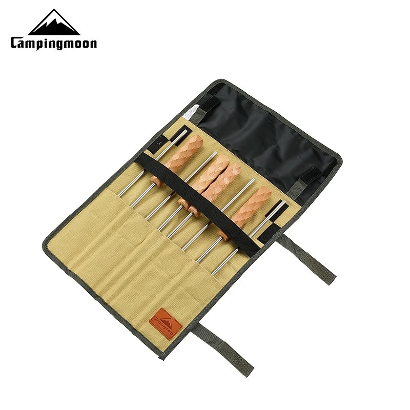 CAMPINGMOON MK-4 2단 이중 가닥 바베큐 포크 4종 세트 야외 화덕 바베큐 단열재