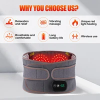 Infrared heating waist massager belt with vibration and lumbar support