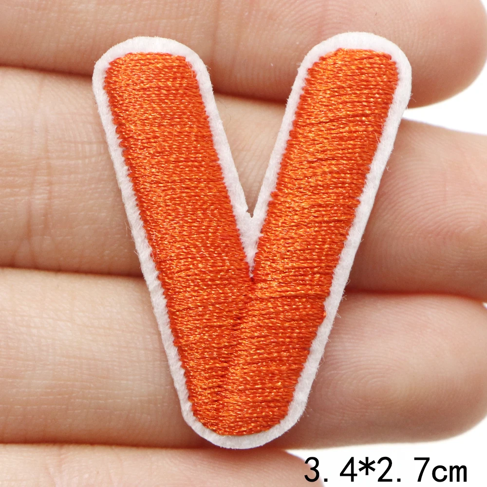1pc kleine englische Alphabet Buchstaben Patches bügeln für Kleidung Stickerei Aufkleber Name Logo DIY Stoff Dekor Näh zubehör – Detail 25