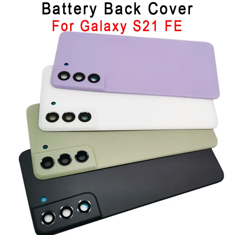 

For Samsung Galaxy S21 FE Back Battery Case Door Housing Cover Replacement +Camera Lens for s21fe G990B G9900 + Adhesive Sticker