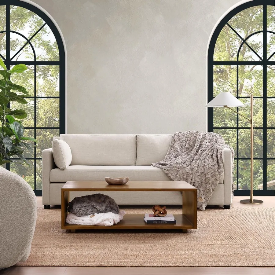 Luxury lightweight cozy soft faux fur throw blanket perfect for couch bed or chair seating area; hypoallergenic machine washabl