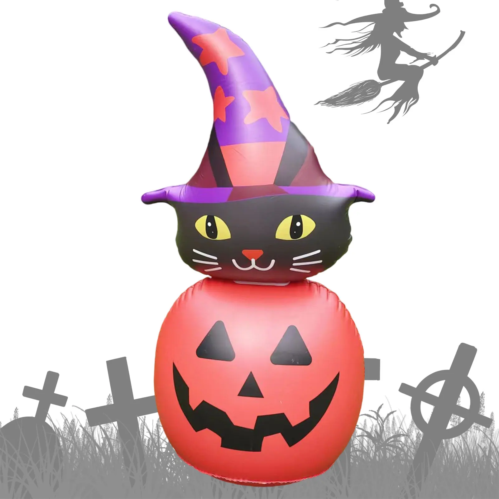 

Halloween Blow Ups 3.8 Ft Halloween Inflatable Outdoor Pumpkin With Black Cat Inflatables For Halloween Party Indoor Outdoor