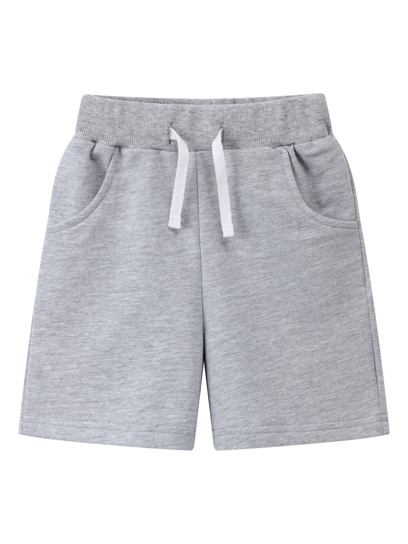 Trendy 3pcs Kids Boys Summer Casual Sweat Shorts Elastic Waistband Drawstring Pockets Soft Cotton Athletic Short Pants 2-7Y