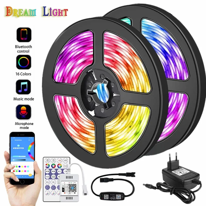 LED Strip light RGB IC Dream Color 12V Rainbow Color Changing Bluetooth control 