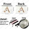 1Pc A-Z Personalized Makeup Bag, Boho Floral Letter V Cosmetic Bag, Idea Birthday Gifts for Women Mom, Gifts for Best Friend Bri 2