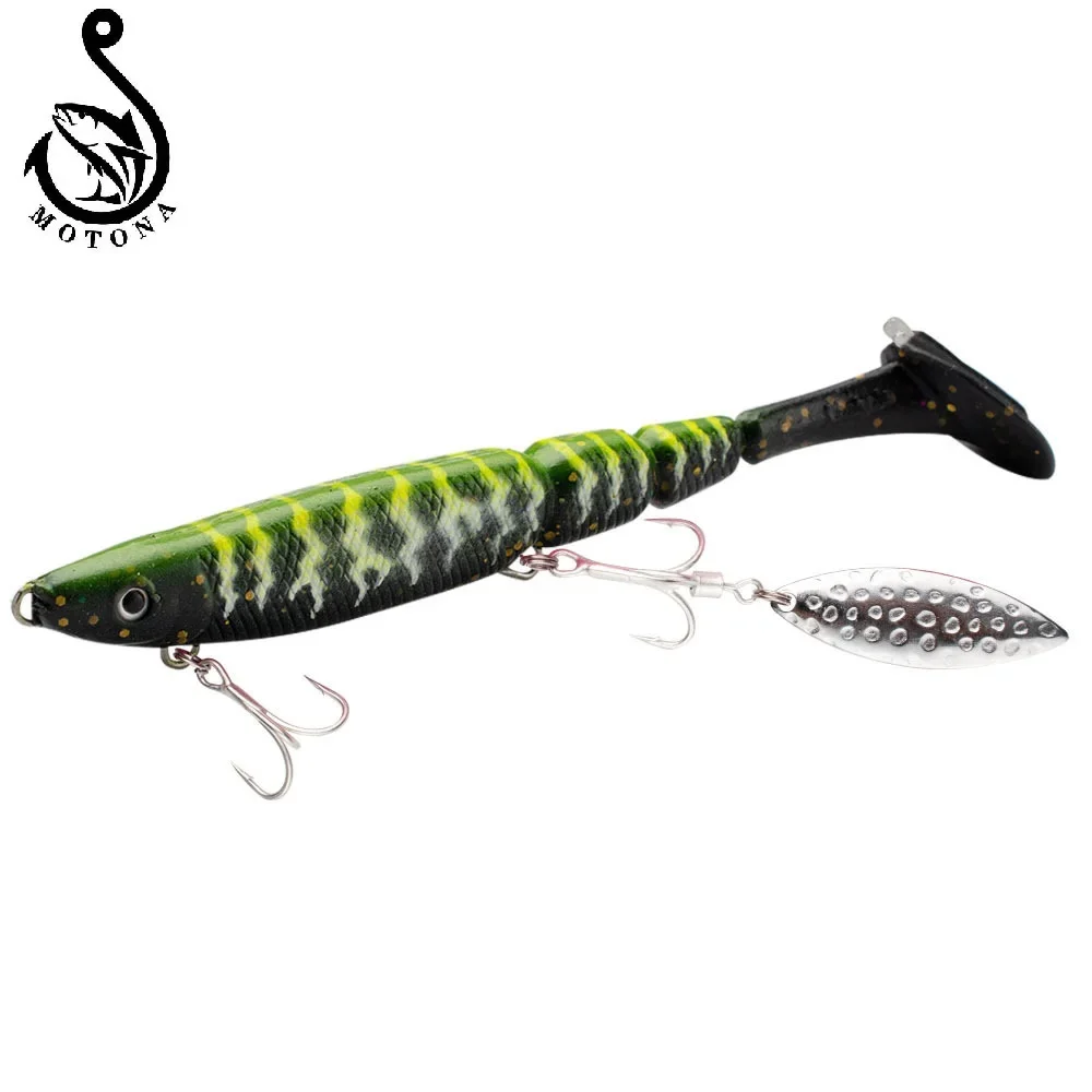 

MOTONA Lead Covered Soft Bait, Long Cast, T Tail, Ring Bead, Full Swim Layer, Fishing Bass Grouper, Deer Tooth, 1 Pc