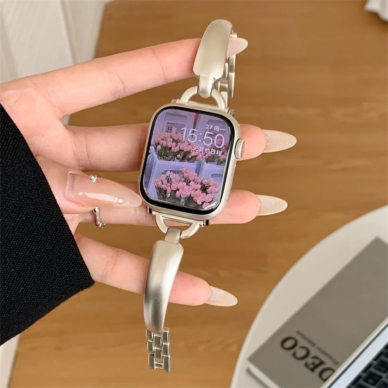 Elegant Metal Bracelet Band for Apple Watch - Women's Edition