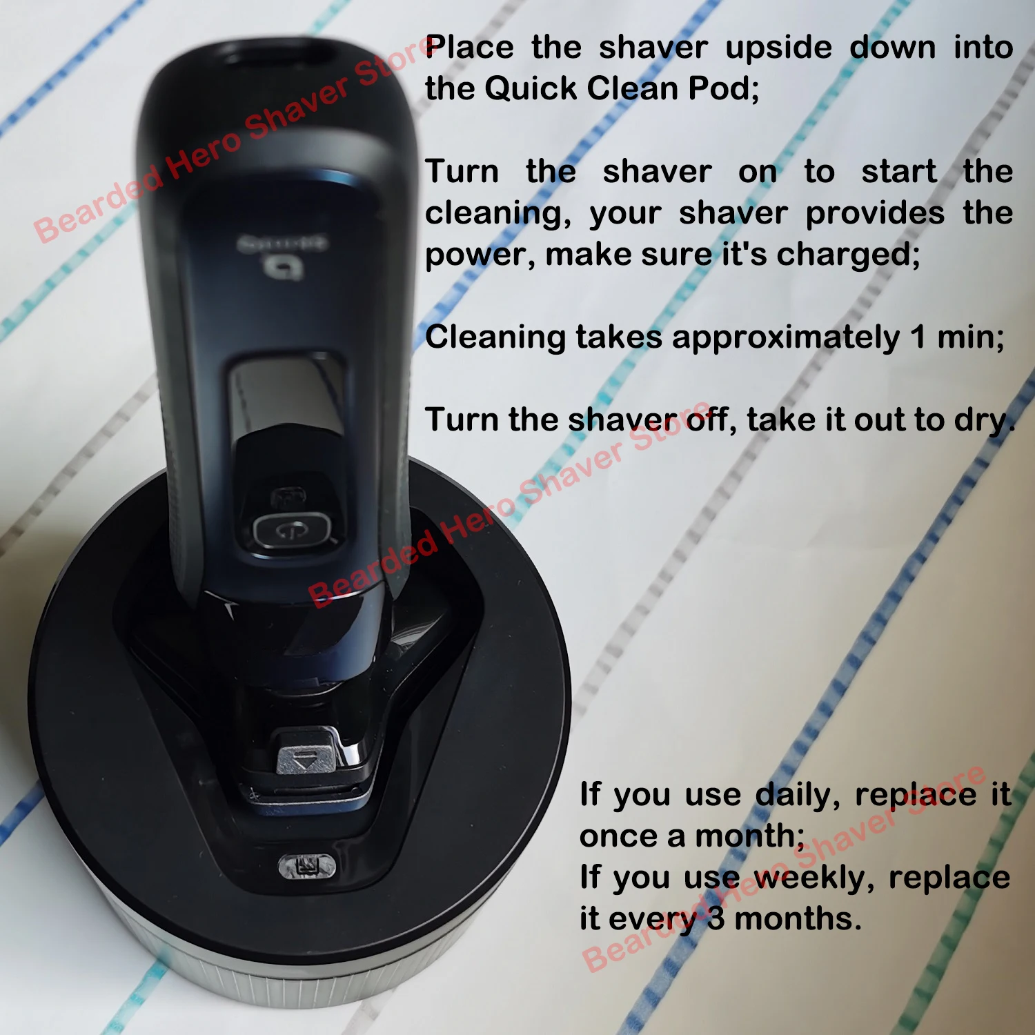 Replacement Quick Cleaning Clean Pod for Philips Norelco 2nd Generation Series 7000 and Series 9000 Shavers 6