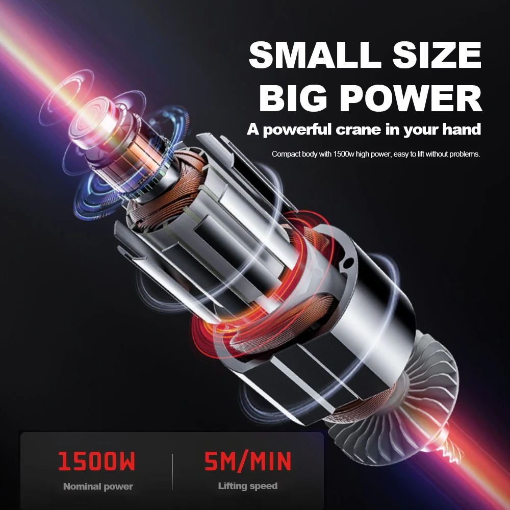 Mini Electric Hoist Electric Crane Air Conditioning Cranes 220V 1500W Portable Crane Small Lifting Air Conditioning Hoist