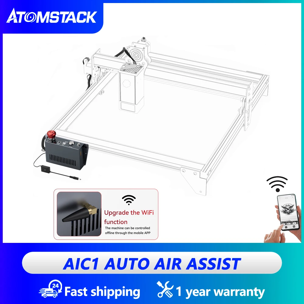 Atomstack Aic1 Scatola Di Controllo Automatico A Gas Wifi Controllo App Offline Per Lightburn Per A5 X7 A10 S10 X20 S20 A20 X30 S30 Pro