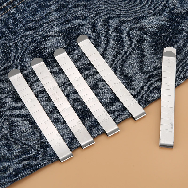 Sewing Hemming Clips 3/5/10pcs Stainless Steel Hemming Clips Metal Crimping Clip Fabric Measuring Ruler DIY Sewing Clip Tools sewing accessories sewing clips garment clips