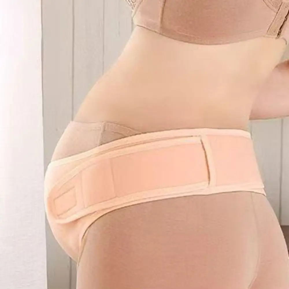 Adjustable Waist Maternity Support Belt Breathable Curved Design Maternity Belly Bands Elastic Cross Back
