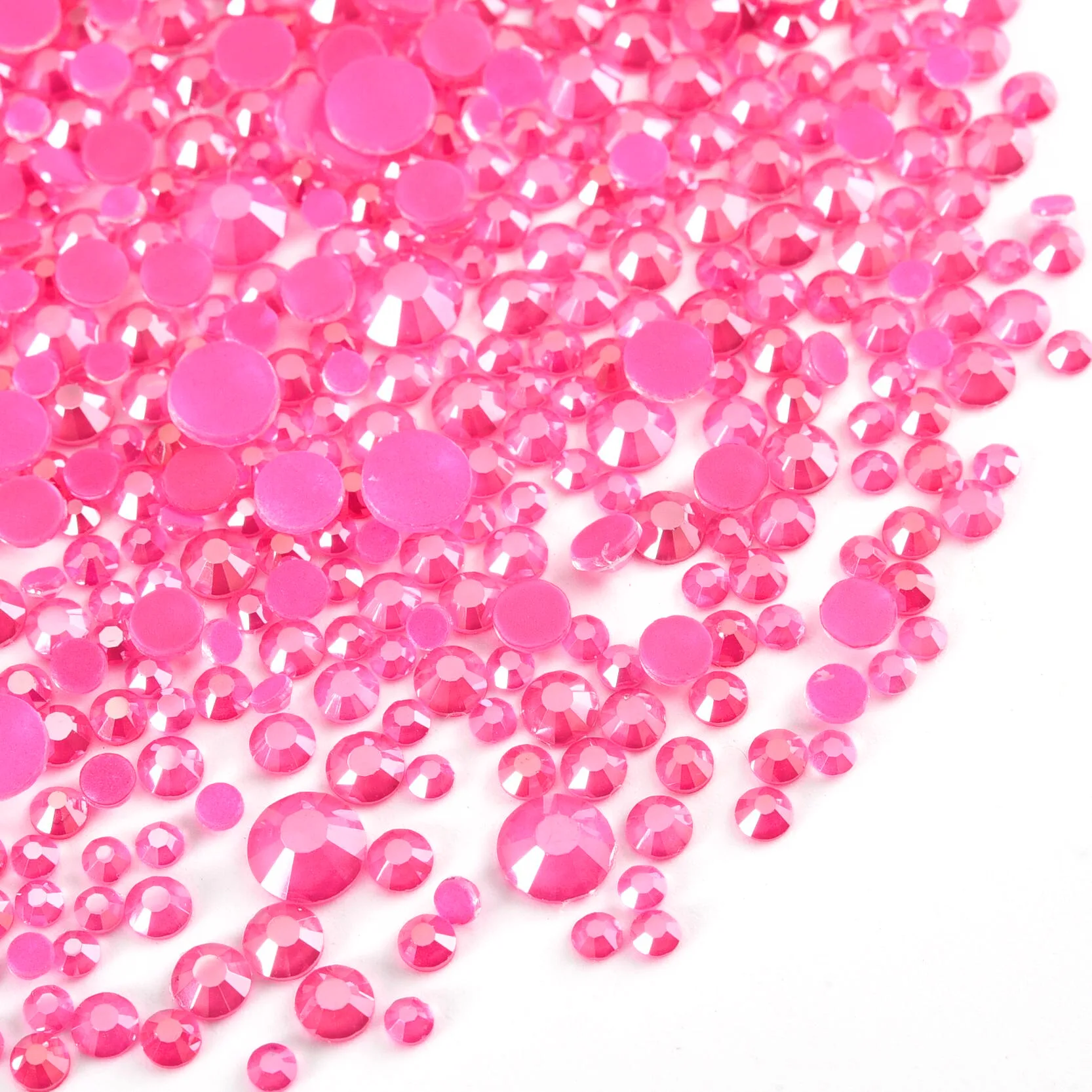 Light Pink GemStone Mix Non-Hotfix Flatback Rhinestones for Nail Art and Garment Decorations