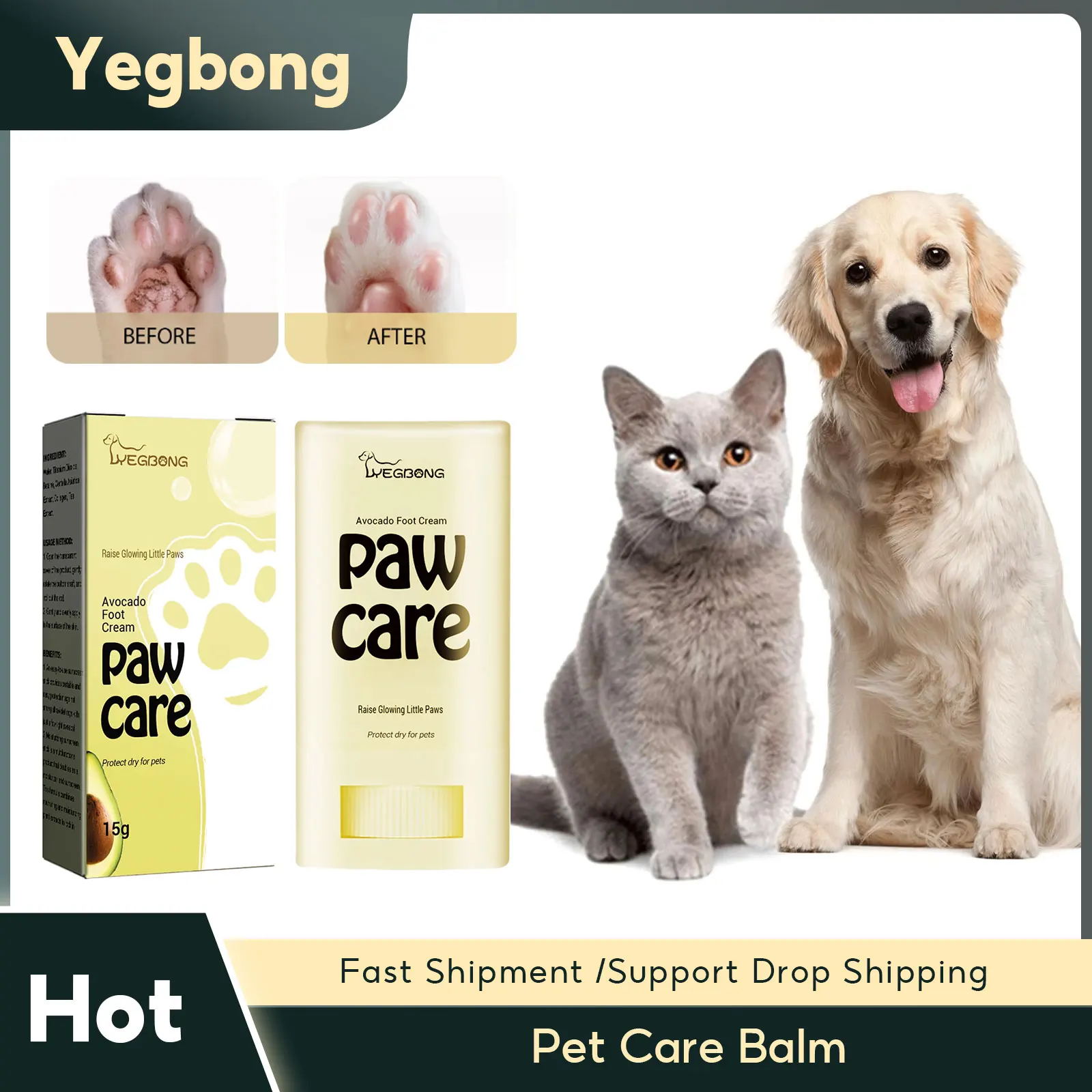 Pet Care Balm Paw Nose Anti-Dry Cracking Protection Lick Safe Dogs Cats Comforting Balm Winter Moisturizing Cream For Pet Foot