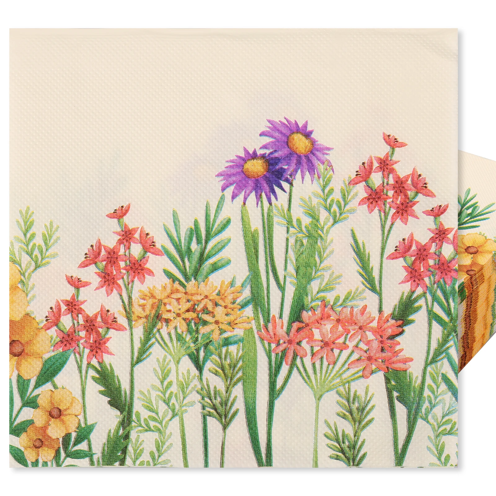 100Pcs Flower Paper Napkins Reusable 2-Layer Retro Floral Guest Napkin Decorative Party Dessert Dinner Napkins for Party