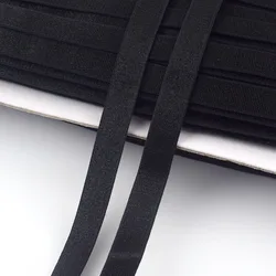 Versatile Nylon Elastic Band for Sewing and DIY Projects - 10 Meters, 6-30mm Widths (Black)